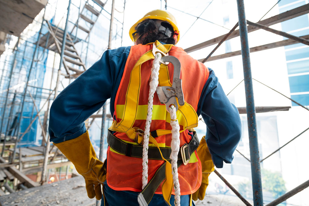 man with safety equipment